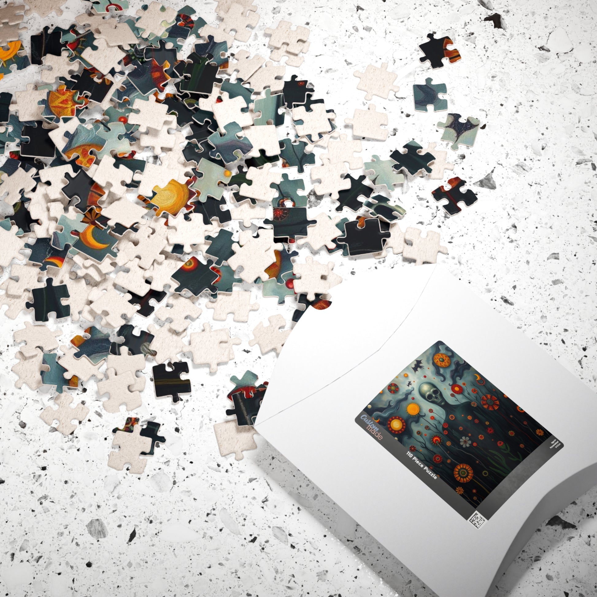 Mystical Skull Puzzle, Unique Art Puzzle, 110, 252, 520, 1014-piece, Home Entertainment, Gift for Puzzle Lovers, Halloween Decor Puzzle The Puzzle Chest