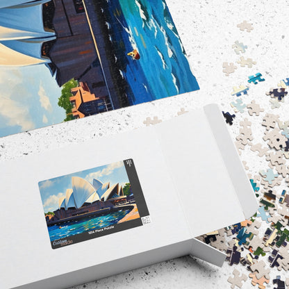 Sunny Day Sydney Opera House Puzzle, Famous Landmark Jigsaw Game, Art Lovers and Enthusiasts, Unique Gift for Traveler, Entertaining Pastime Puzzle The Puzzle Chest