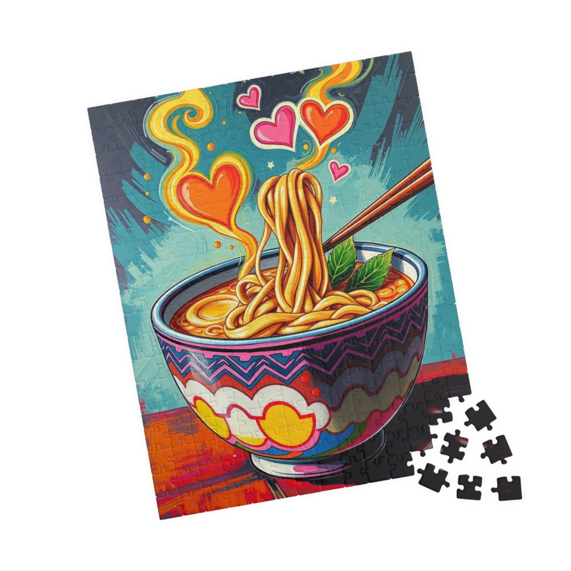 Noodle Bowl Puzzle - Pop Art Jigsaw Game, Colorful Food Art, Fun Family Activity, Creative Gift for Foodies, Cozy Night In, 110-1014 Pieces Puzzle The Puzzle Chest