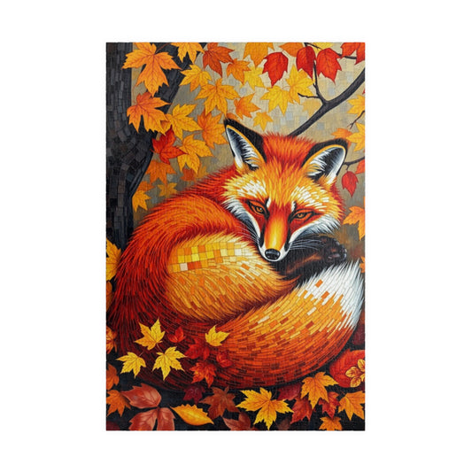 Autumn Forest Fox Mosaic Puzzle, Fall Wildlife Art Cozy Nature Jigsaw Game, Relaxing Hobby, Family Activity, Mindfulness Gift for Puzzle Fan 1014 pcs (Vertical) Puzzle The Puzzle Chest