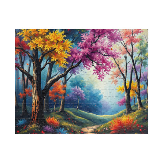 Autumn Forest Puzzle - 110, 252, 520, 1014-piece, Jigsaw Puzzle for Nature Lovers, Fall Decor, Family Activity, Gift for Puzzle Enthusiasts 252 pcs (Horizontal) Puzzle The Puzzle Chest