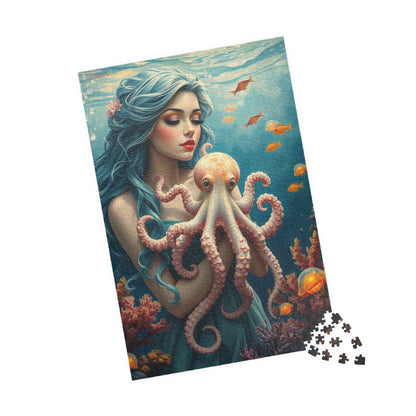 Mermaid and Octopus Puzzle | Art Puzzle for Sea Lovers, Unique Gift for Ocean Enthusiast and Friend, Fun Family Activity, Home Entertainment