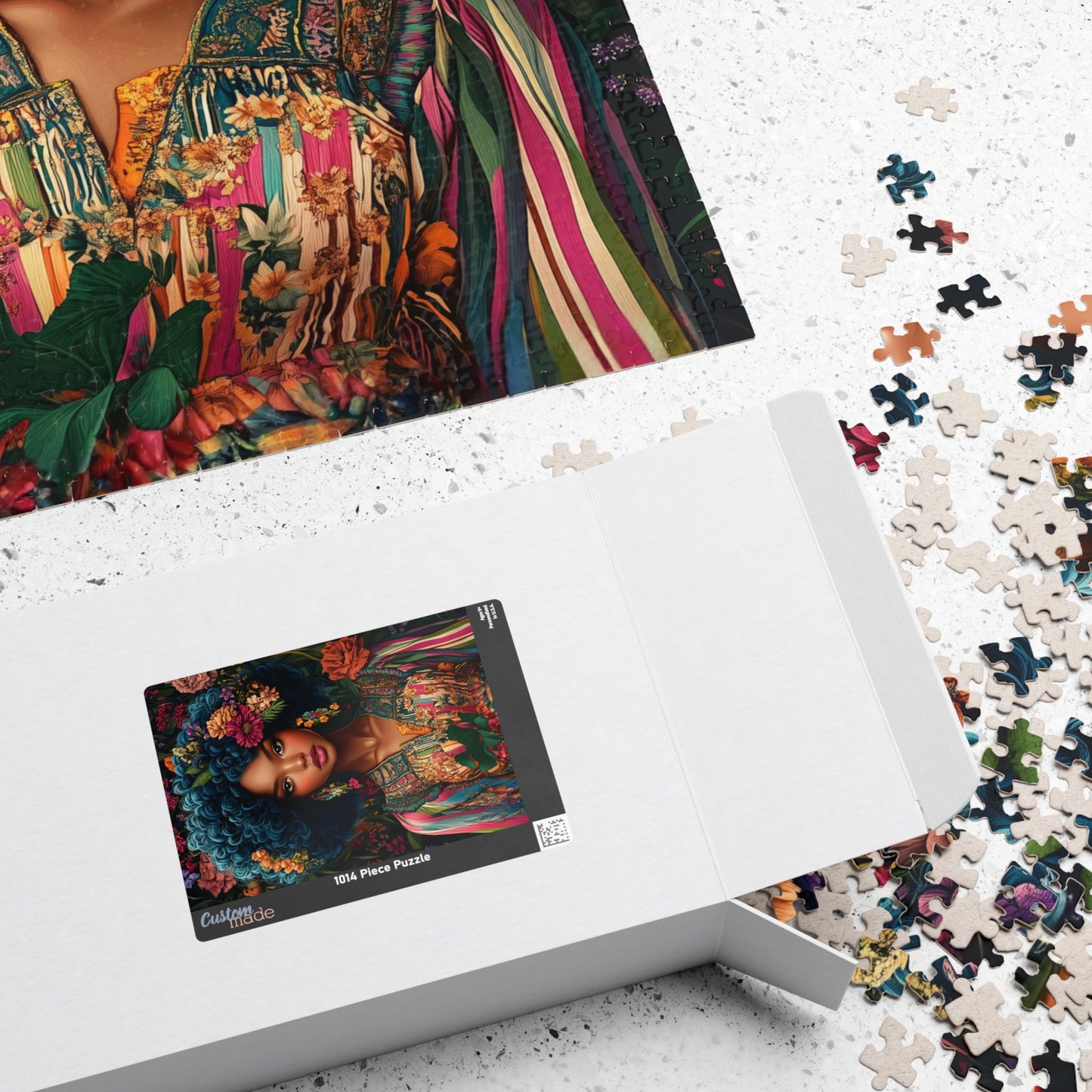 Afro Floral Portrait Puzzle | 110-1014 Piece Art Jigsaw