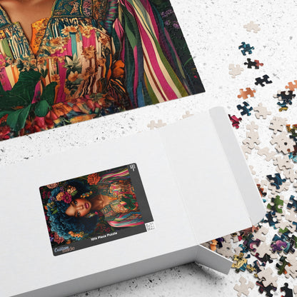 Afro Floral Portrait Puzzle | 110-1014 Piece Art Jigsaw