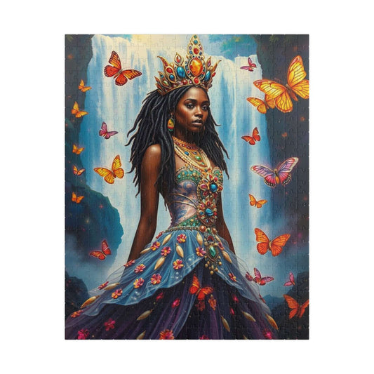 Spirit of the Waterfall Princess Puzzle - Dreamy African Princess Fantasy Jigsaw with Rainbow Mist Puzzle The Puzzle Chest