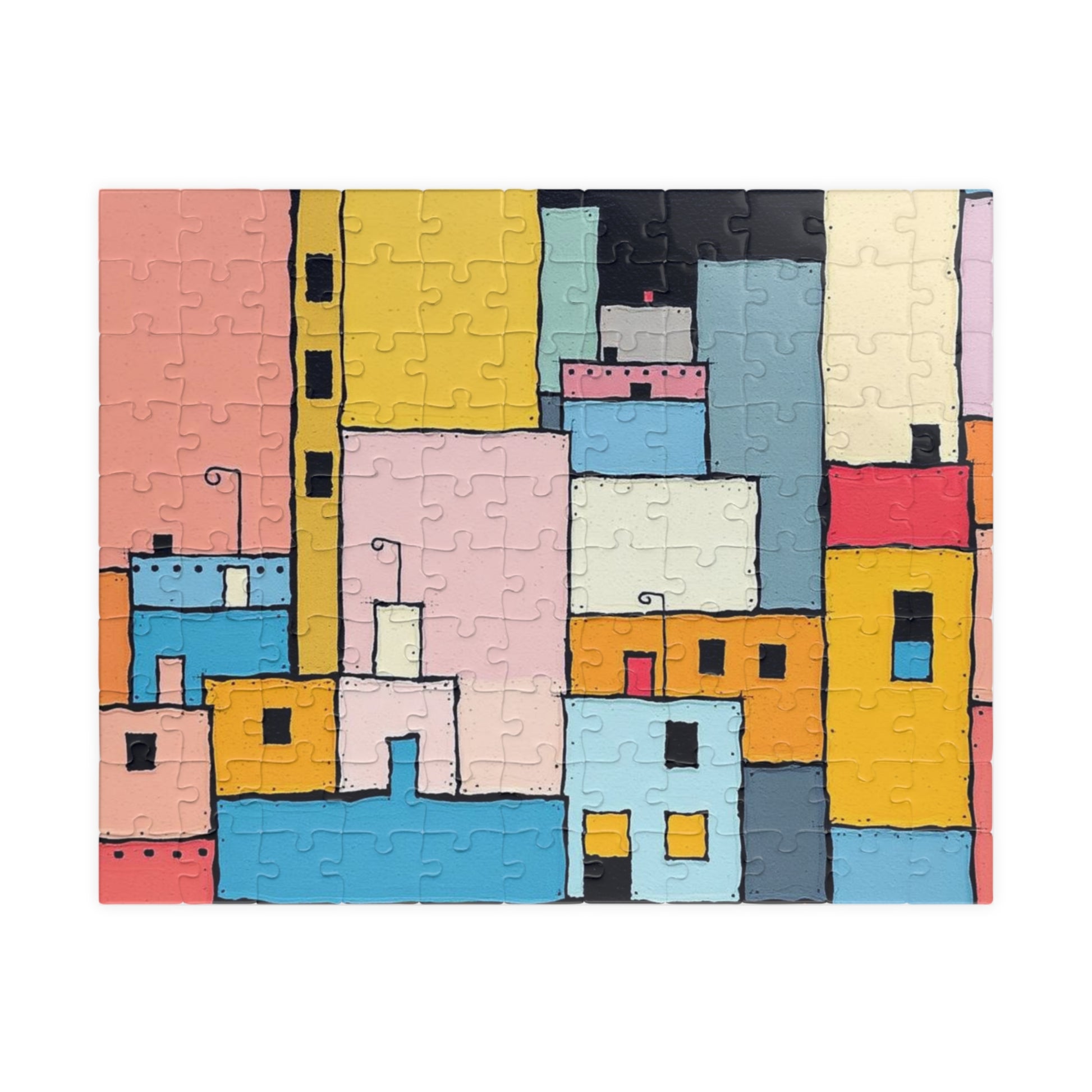 Colorful Abstract Jigsaw Puzzle - Urban Scene | Fun Activity for Family Game Night, Home Entertainment, Gift for Puzzle Lovers, or Holidays 110 pcs (Horizontal) Puzzle The Puzzle Chest