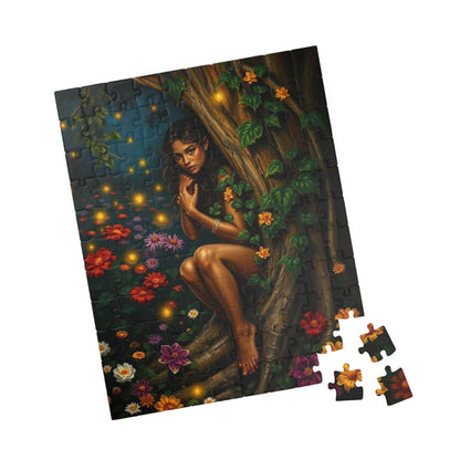 Puzzle, Flower Garden Night Scene, Firefly Illuminated Dryad, Bark-like Skin, 110 252 520 1014-Piece, Jigsaw Game, Artistic Gift, Relaxing Puzzle The Puzzle Chest