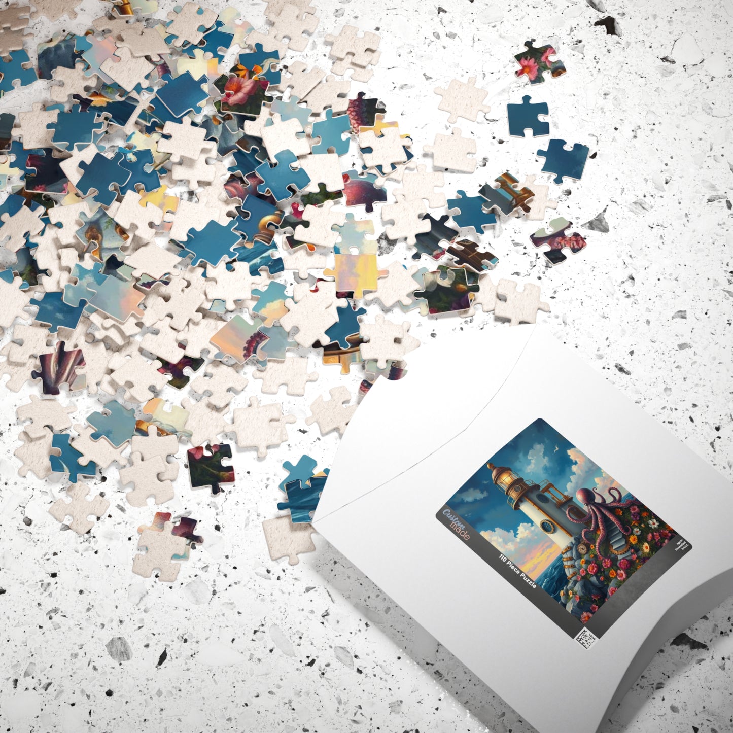 Whimsical Octopus Lighthouse Puzzle, 110 252 520 1014-piece Steampunk Animal Jigsaw, Fun Gift for Ocean Lovers, Family Game Night, Nautical Puzzle The Puzzle Chest