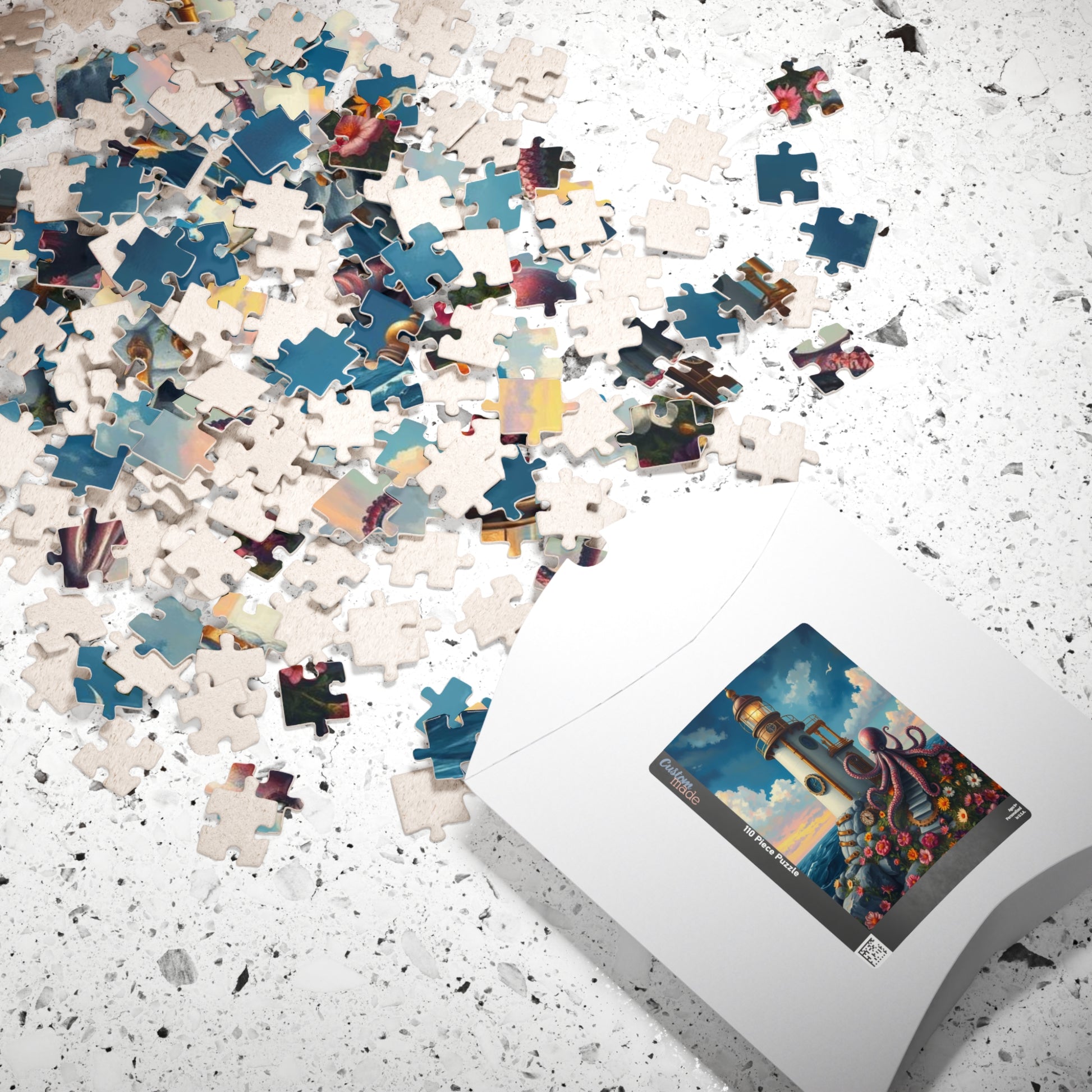Whimsical Octopus Lighthouse Puzzle, 110 252 520 1014-piece Steampunk Animal Jigsaw, Fun Gift for Ocean Lovers, Family Game Night, Nautical Puzzle The Puzzle Chest