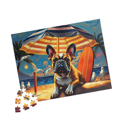 Beach Vibes Puzzle - French Bulldog, 110/252/520/1014-Piece, Fun Home Activity, Gifts for Dog Lovers, Family Game Night, Puzzle for Adults