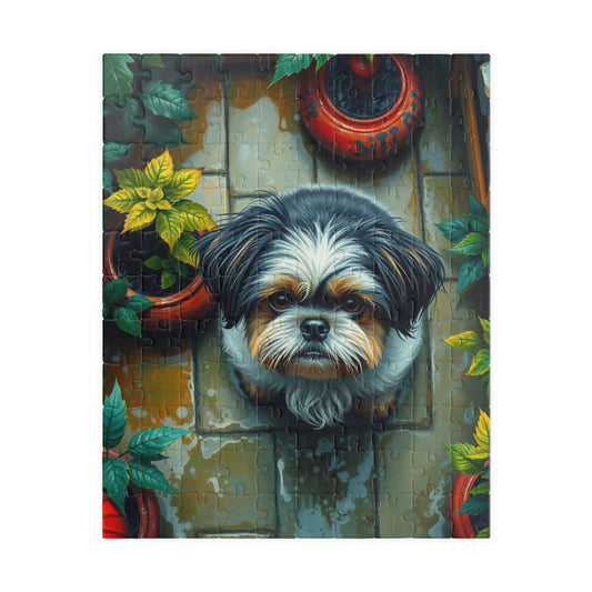 Whimsical Dog Jigsaw Puzzle - Shih Tzu, Gift for Pet Lovers, Family Fun Activity, Home Decor, Rainy Day Playtime, Animal Lovers Collection 110 pcs (Vertical) Puzzle The Puzzle Chest