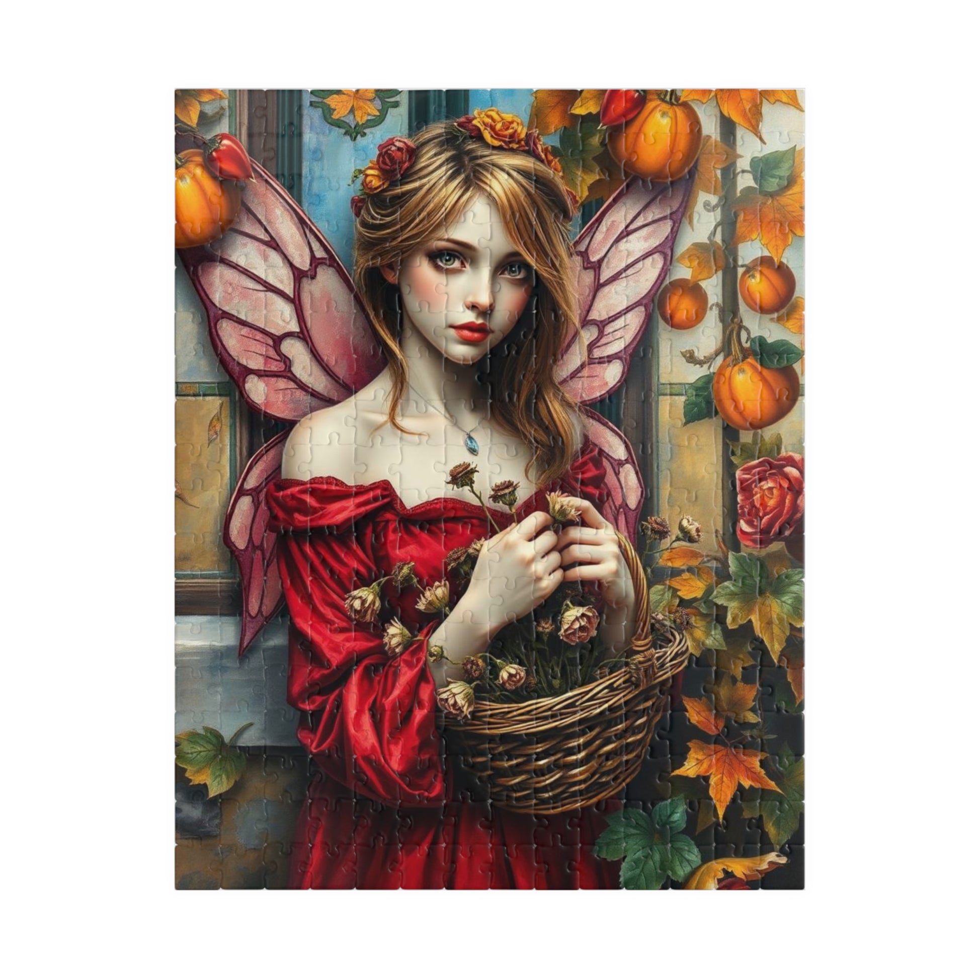 Melancholy Fairy Jigsaw Puzzle - Autumnal Backdrop, 110-1014 Piece Fantasy Artwork for Family Fun, Gift for Puzzle Lover, Unique Home Decor 252 pcs (Vertical) Puzzle The Puzzle Chest