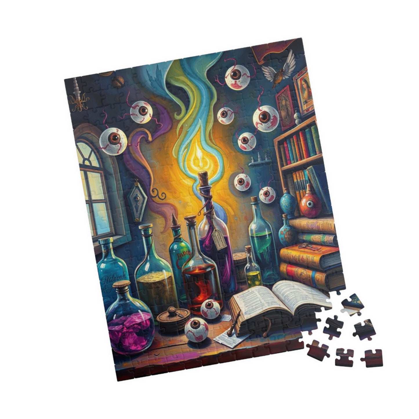 Mystical Potion Lab Jigsaw Puzzle, 110, 252, 520-piece Puzzle for Game Night, Halloween Family or Solo Activity, Gift for Friend