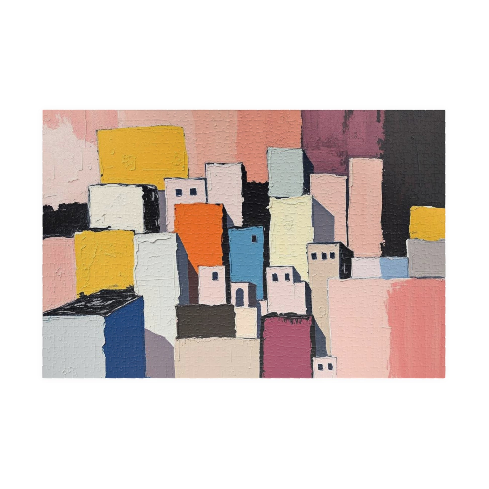 Abstract Cityscape Jigsaw Puzzle - Artistic Puzzle for Relaxation, Home Entertainment, Gift for Adults, Family Fun, Unique Art Experience 1014 pcs (Horizontal) Puzzle The Puzzle Chest