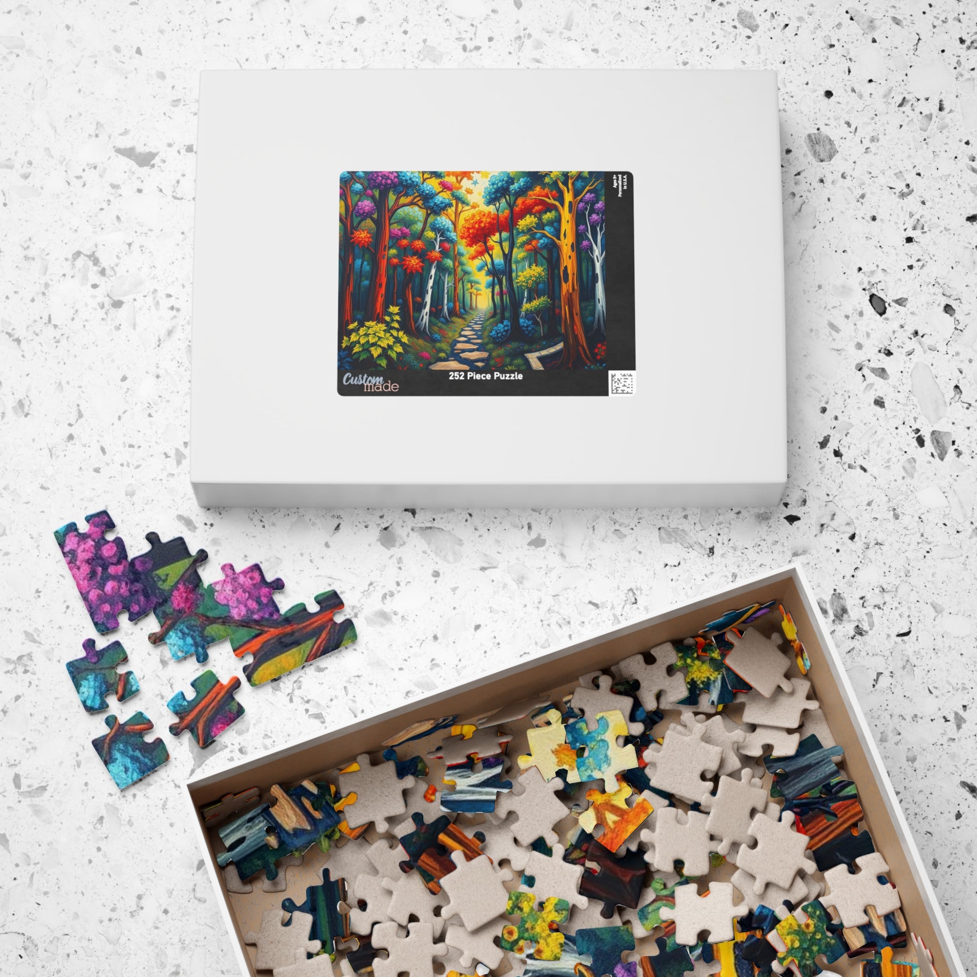 Colorful Forest Puzzle Jigsaw Game for Relaxation and Fun, Gift for Nature Lovers, Family Activity, 110, 252, 520, 1014-piece Brain Teaser Puzzle The Puzzle Chest