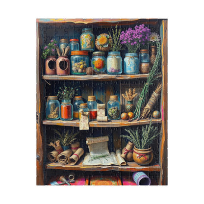 Botanical Garden Shelf Puzzle - Nature Lover's Jigsaw, Folk Art Home Decor, Gift for Adults, Eco-Friendly Cozy Indoor Activity, Brain Teaser 252 pcs (Vertical) Puzzle The Puzzle Chest