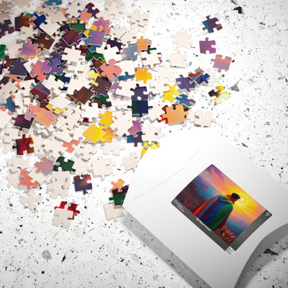 LGBTQ Pride Flag Puzzle - Queer Person in Rainbow Sunset Landscape, Fun Activity, Unique Holiday Birthday Pride Month Gift, Mindful Activity Puzzle The Puzzle Chest