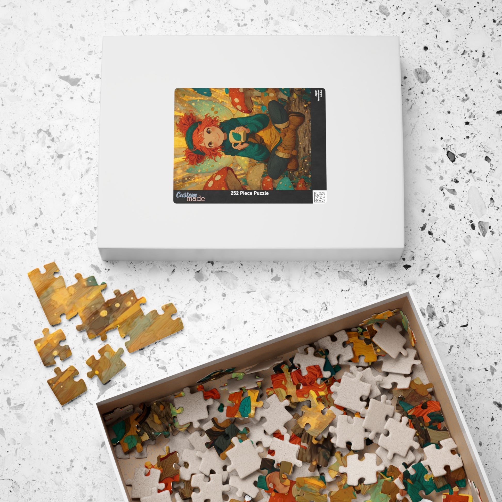 Playful Fantasy Fairy Jigsaw Puzzle – Cheerful Woodland Cartoon Art with Mushrooms Puzzle The Puzzle Chest