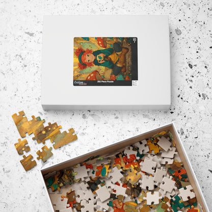 Playful Fantasy Fairy Jigsaw Puzzle – Cheerful Woodland Cartoon Art with Mushrooms Puzzle The Puzzle Chest
