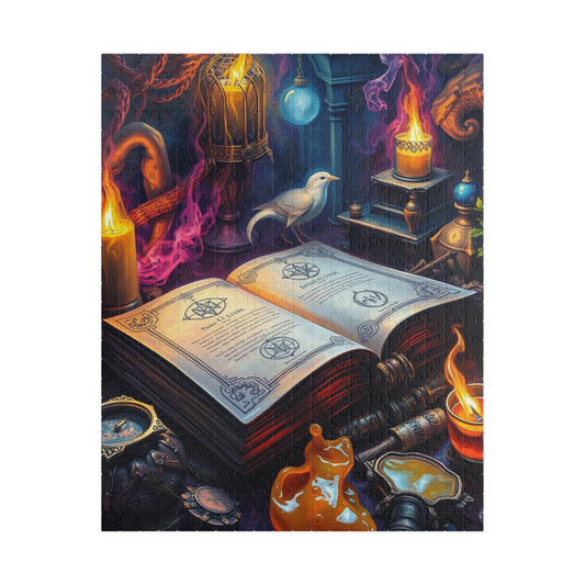 Cursed Ink Ritual - Mystical Spellbook Puzzle, Enchanting Halloween Jigsaw for Puzzle Lover Gothic Gift for Friend, Game Night, Brain Teaser