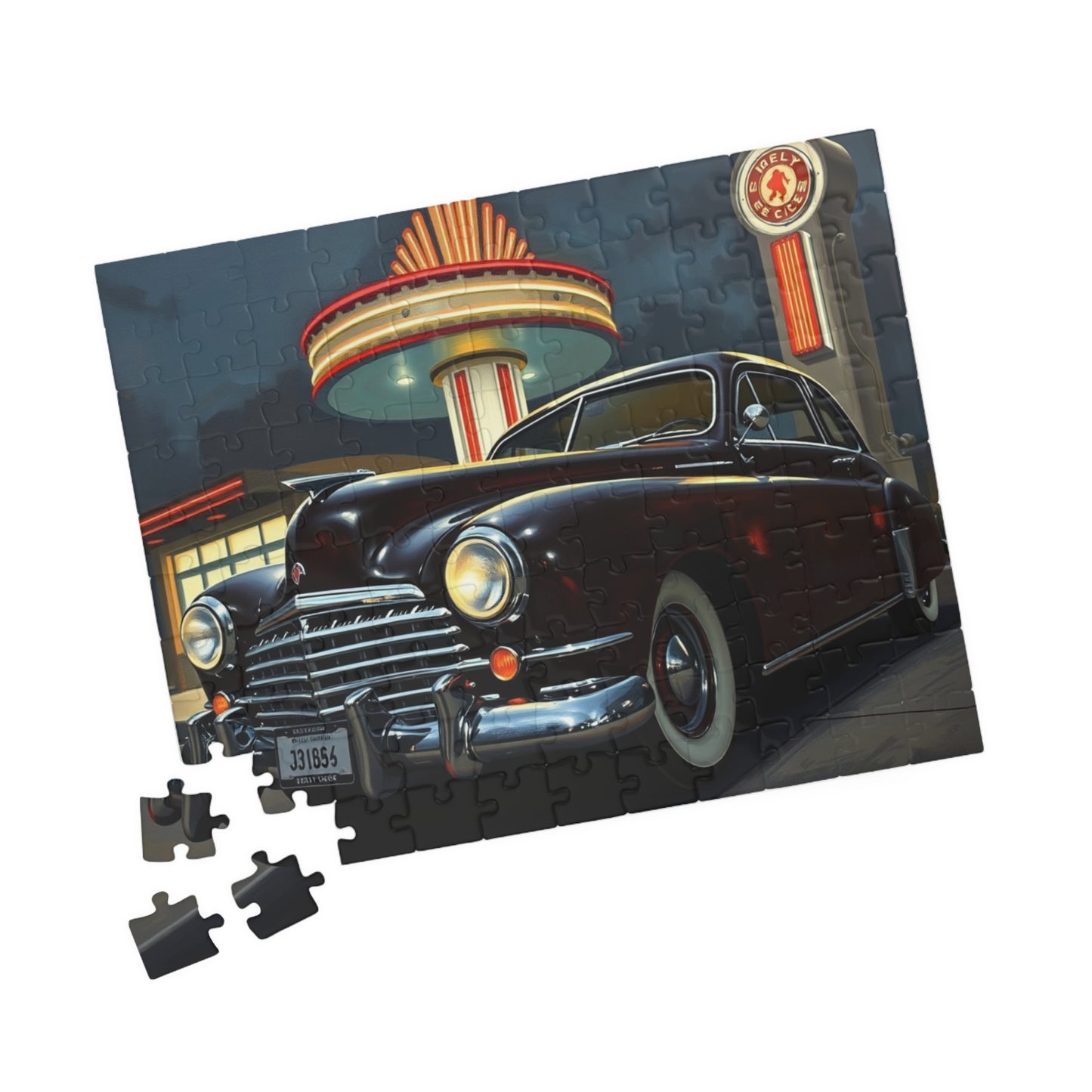Vintage Car Puzzle - Classic 1948 Tucker 48, Nostalgic Auto Jigsaw Fun Puzzle The Puzzle Chest