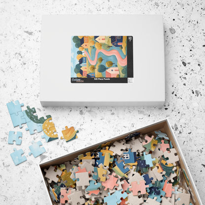Whimsical Riverside Village Jigsaw Puzzle 110-520 Piece Puzzle The Puzzle Chest