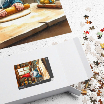 Gnome Rolling Dough in Cottagecore Kitchen – Dwarf Storybook Baking Jigsaw Puzzle Puzzle The Puzzle Chest