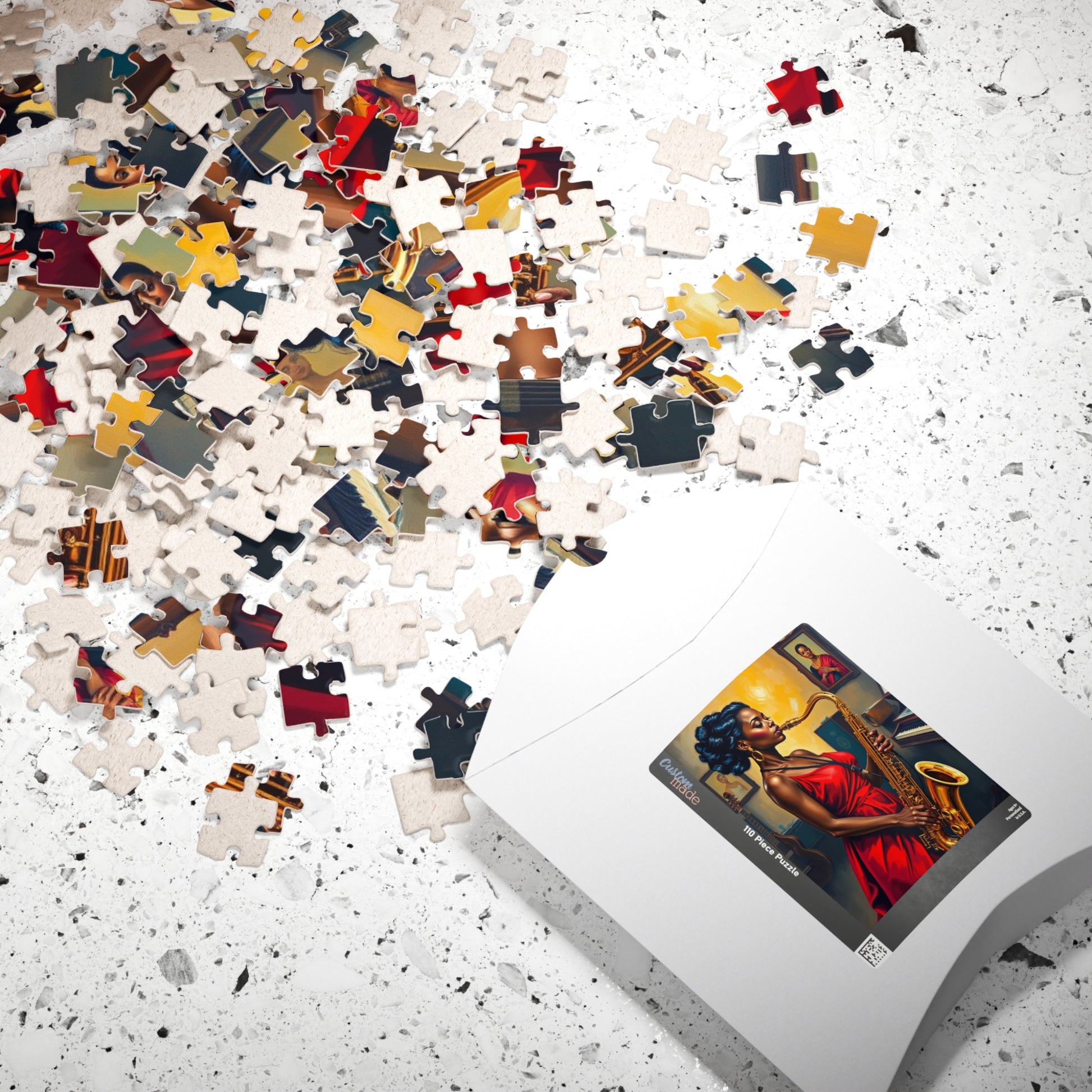 Elegant Jazz Woman Jigsaw Puzzle | 110, 252, 520, 1014-piece African American Woman | Art Lovers Gift, Music Theme Home Activity, Solo Fun Puzzle The Puzzle Chest
