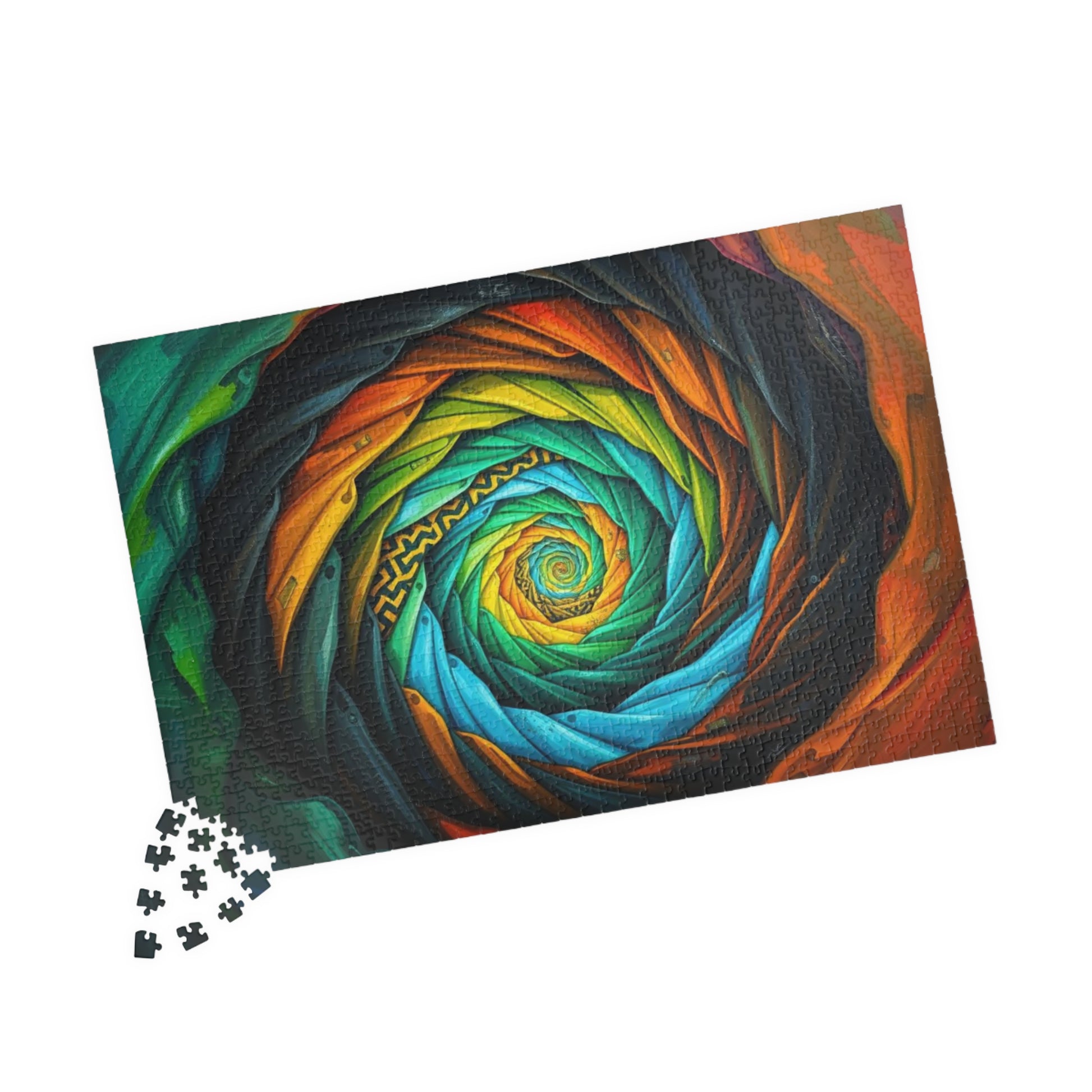 Colorful Abstract Spiral Jigsaw Puzzle, Vibrant Art Gift for Adult Puzzle Lovers, Home Entertainment, Thoughtful Gift, Brain Teaser Fun Puzzle The Puzzle Chest
