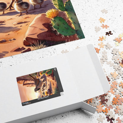Sage-Grouse Jigsaw Puzzle, Bird and Baby Chicks Desert Landscape Animal Puzzle Enthusiasts Fun Family Time Activity, Wildlife Lover Gift