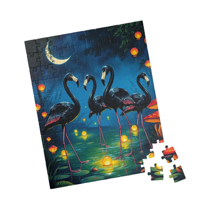 Magical Night Flamingo Puzzle - 110 to 520 Piece Nature Puzzle Game, Perfect Gift for Family Fun, Puzzle Enthusiasts, Home Entertainment