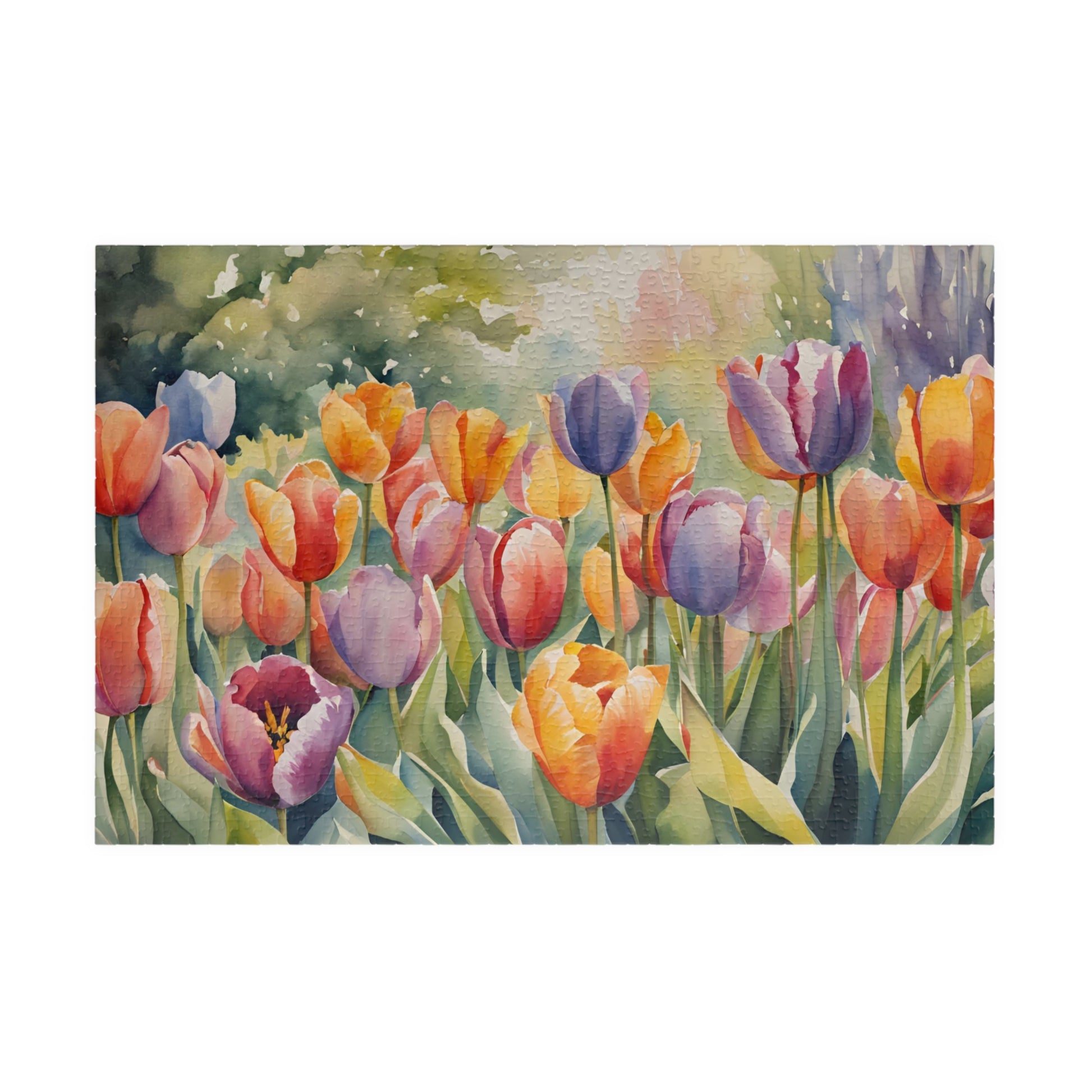 Colorful Flowers Jigsaw Puzzle, 110-1014 Piece Whimsical Tulip Art Botanical Tabletop Game for Quiet Family Time Activity, Puzzle Lover Gift 1014 pcs (Horizontal) Puzzle The Puzzle Chest