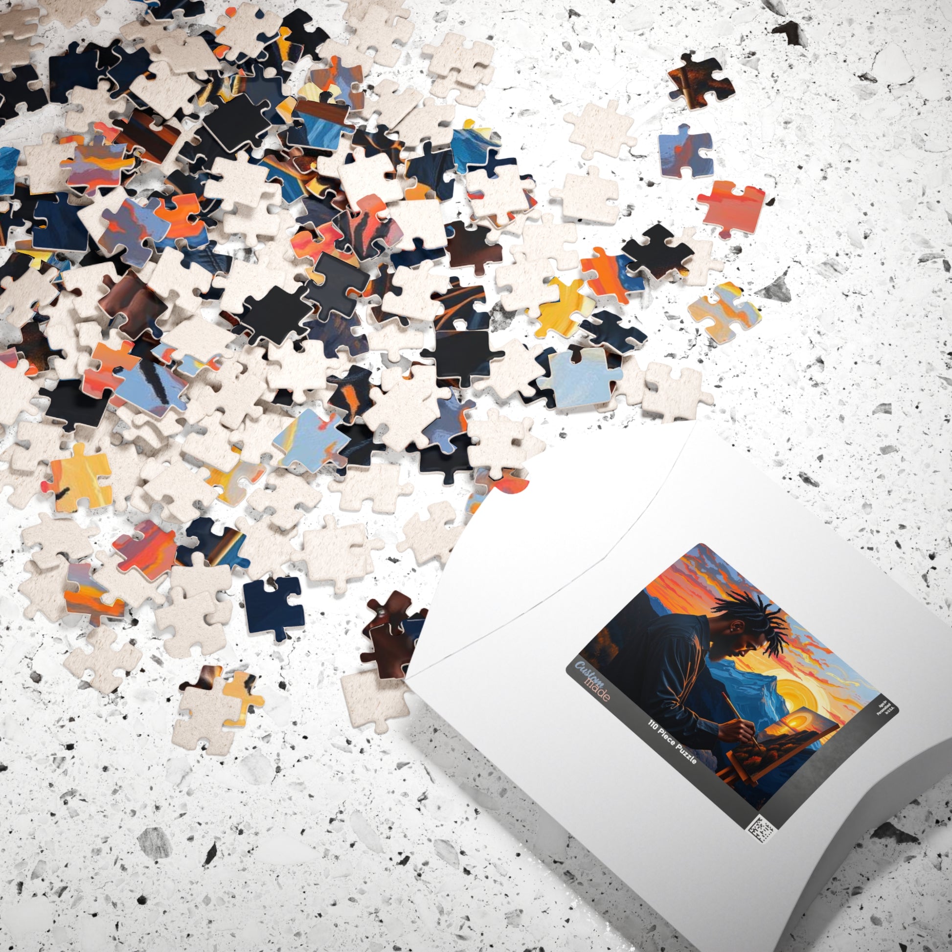 Black Man Painting Jigsaw Puzzle - Afrocentric Art 110, 252, 520, 1014 Pieces, African American Puzzle, Black Artwork Game Puzzle The Puzzle Chest
