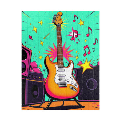 Colorful Guitar Puzzle - Pop Art Jigsaw Puzzle for Adults, Perfect for Music Lover, Game Night, Family Fun, Gifts, Unique Home Entertainment 252 pcs (Vertical) Puzzle The Puzzle Chest