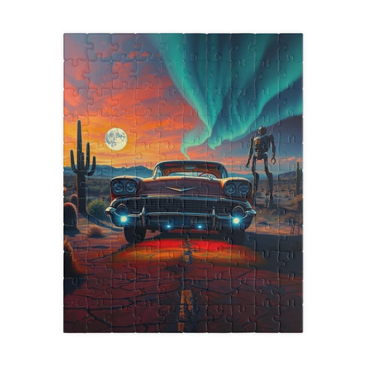 Vintage Car Puzzle, Retro 110-1014 Pieces, Perfect Friend Gift for Car Lovers, Home Entertainment, Family Activities, Unique Challenges 110 pcs (Vertical) Puzzle The Puzzle Chest