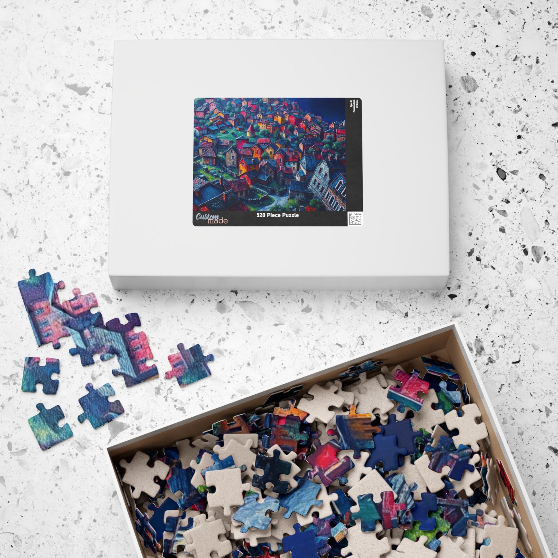 Electric Macro Close-Up Village Puzzle, Vivid Colors 3D Town Challenging, Jigsaw Game (110, 252, 520, 1014-pieces), Gift for Puzzle Fans The Puzzle Chest
