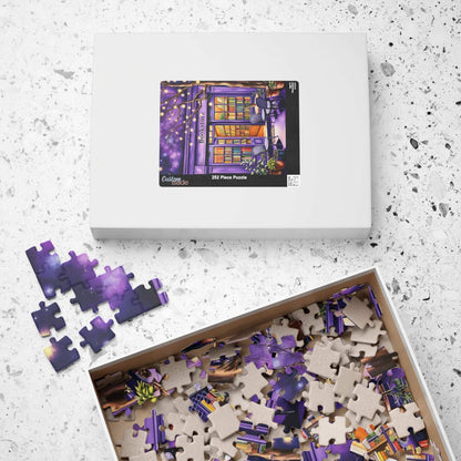 Ultraviolet Night Bookstore Jigsaw Puzzle - Magical Bookshop Gift for Book Lovers Puzzle The Puzzle Chest