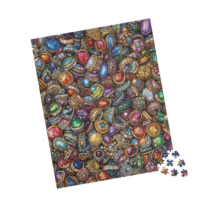 Sparkling Rings Collage Jigsaw Puzzle – Overlapping Gemstone Jewelry 520 pcs (Vertical) Puzzle The Puzzle Chest