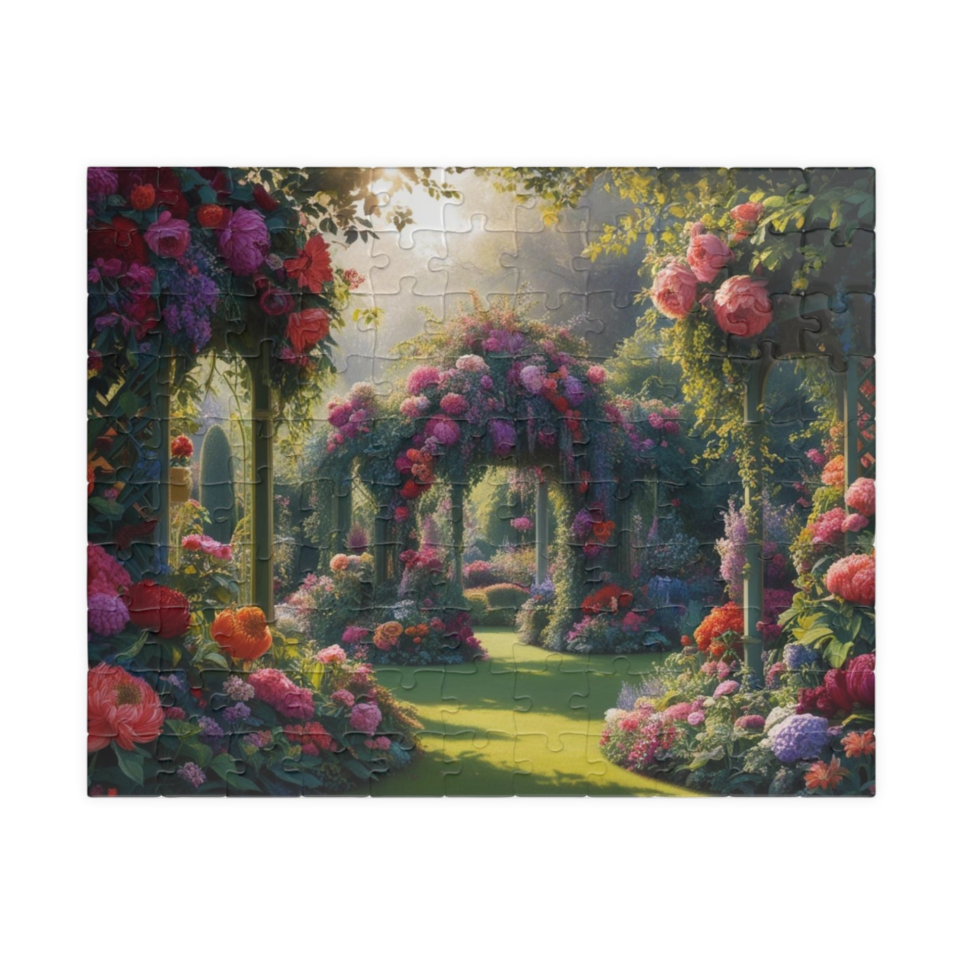 Serene Garden Jigsaw Puzzle, 110-1014 Piece Floral Design, Perfect for Family Game Night, Nature Lover Flower Enthusiast Gift 110 pcs (Horizontal) Puzzle The Puzzle Chest