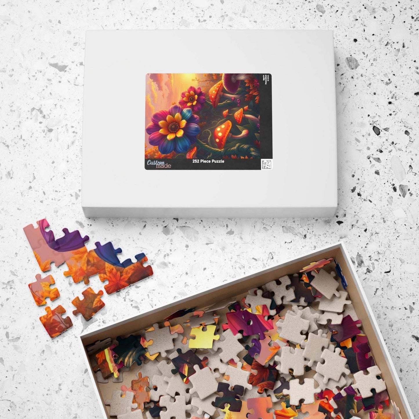 Fantasy Botanical Garden Puzzle, 110 252 520 1014-Piece Jigsaw Game, Colorful Oversized Flowers and Twisting Vines for Relaxation, Giftable Puzzle The Puzzle Chest