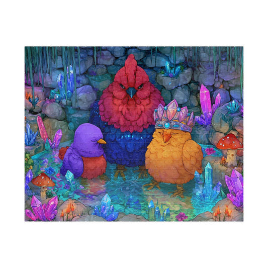 Crystal Cave Chicken Puzzle – Magical Chickens in Enchanted Crystal Bath, Whimsical Fairy-Tale Animal Jigsaw Puzzle Puzzle The Puzzle Chest