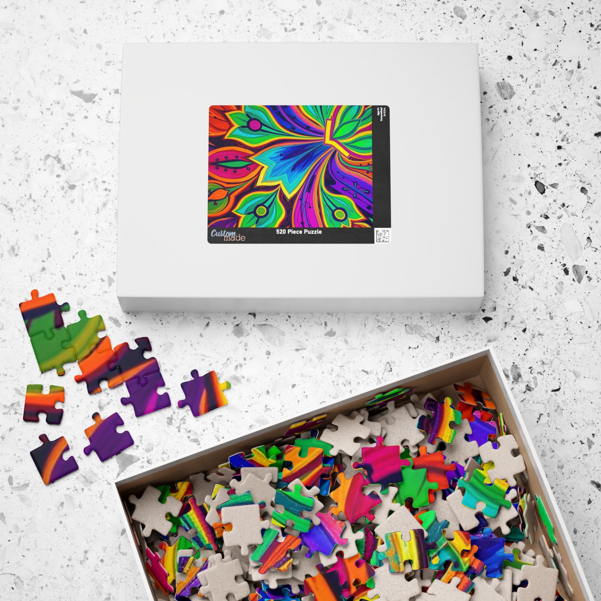 Colorful Floral Jigsaw Puzzle - Abstract Flower, Fun Home Activity, Puzzle Lover Gift for Adult, Family Game Night, Brain Teaser Puzzle The Puzzle Chest