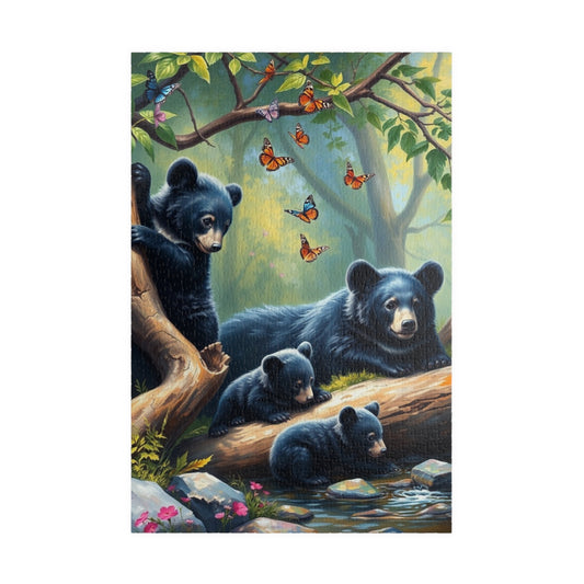 Bear Family Puzzle, Nature Themed Jigsaw for Adults, Wildlife Gift for Nature Lovers, Family Activity, Home Decor Puzzle, Creative Hobby 1014 pcs (Vertical) Puzzle The Puzzle Chest