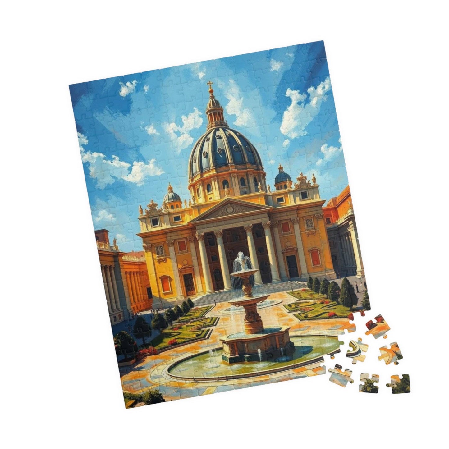 St. Peter’s Basilica Puzzle – Jigsaw of Vatican Landmark, Dome and Colonnades, Architecture 252 pcs (Vertical) Puzzle The Puzzle Chest