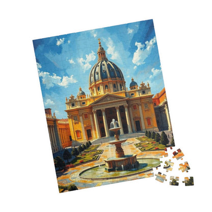 St. Peter’s Basilica Puzzle – Jigsaw of Vatican Landmark, Dome and Colonnades, Architecture 252 pcs (Vertical) Puzzle The Puzzle Chest