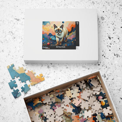 Jigsaw Puzzle, Siamese Cat with Blue Eyes in Dreamlike Landscape, 110 252 520 1014-Piece, Stress Relief, Animal Lover, Family Activity, Gift Puzzle The Puzzle Chest