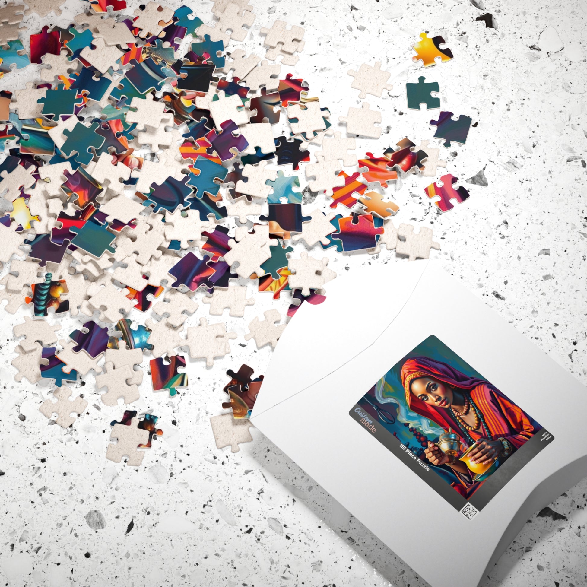 Cultural Puzzle Ethiopian Woman Performing Coffee Ceremony, Traditional Mystical Art, Family Friendly Jigsaw Game, Puzzle Enthusiast Gift Puzzle The Puzzle Chest