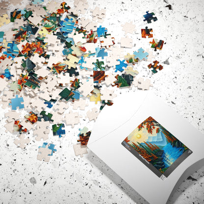 Mosaic Jigsaw Puzzle, Enchanted Forest Sunrise Landscape, 110-1014 Piece, Meditation Relaxation Game, Family Activity, Decorative Art, Gift Puzzle The Puzzle Chest