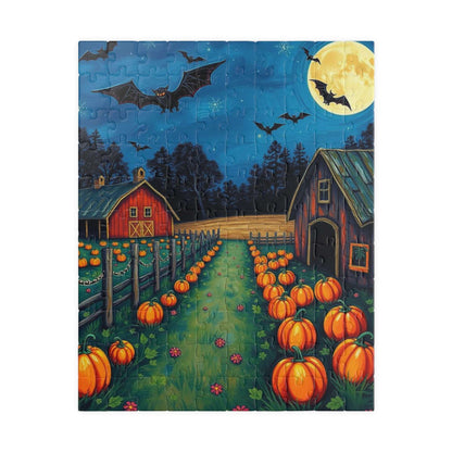 Haunted Pumpkin Patch Festive Halloween Jigsaw Puzzle, Ideal for Family Fun, Autumn Nights, Gift for Puzzle Lover, Cozy Home Activity 110 pcs (Vertical) Puzzle The Puzzle Chest