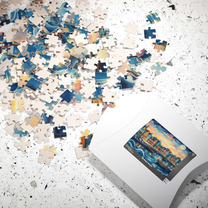 Lakeside Town Jigsaw Puzzle | Scenic City Puzzle for Adults, Family Fun Game, Perfect Gift Idea Puzzle The Puzzle Chest